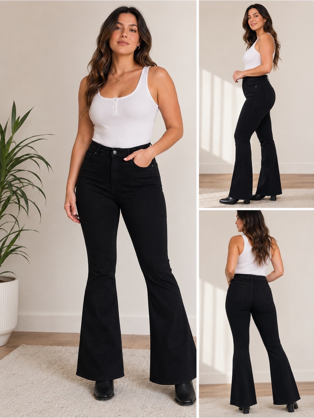 Express Black High-Rise Flare Jeans